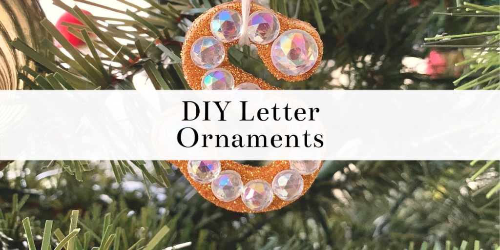 These letter ornaments are so fun and easy to make! Letter ornaments are a perfect way to personalize your tree, and would make a great gift for anybody. Learn how to make these ornaments with step-by-step instructions and a list of the supplies needed. #DIY #holidays #christmas #crafts #ornaments #crafting #holidayDIY #holidaycrafts #holidaydecor #decor #christmastree