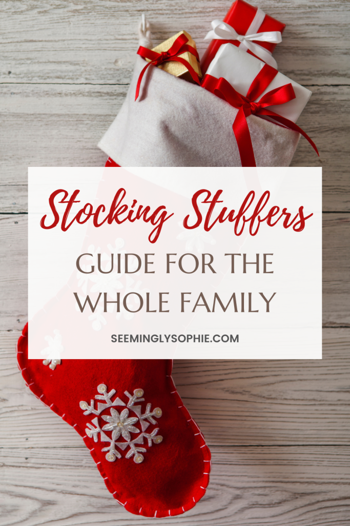 In this post, I've put together a list of perfect stocking stuffers to help you fill those stockings. I have ideas for adults and kids, too! This list has stocking stuffer ideas for everybody in the family. #stockingstuffers #christmas #giftguide #forher #forhim #forkids